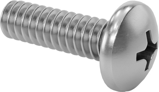 Titreşime Dayanıklı Sızdırmaz Yuvarlak Başlı Vidalar, 4-40 Diş Boyutu, 3/8" Uzunluk