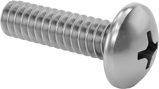 Titreşime Dayanıklı Sızdırmaz Yuvarlak Başlı Vidalar, 6-32 Diş Boyutu, 1/2" Uzunluk