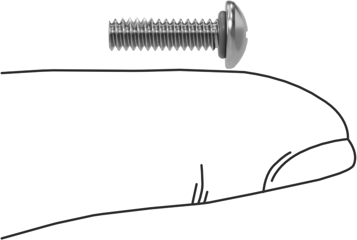 Titreşime Dayanıklı Sızdırmaz Yuvarlak Başlı Vidalar, 6-32 Diş Boyutu, 1/2" Uzunluk