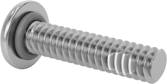 Titreşime Dayanıklı Sızdırmaz Yuvarlak Başlı Vidalar, 6-32 Diş Boyutu, 5/8" Uzunluk
