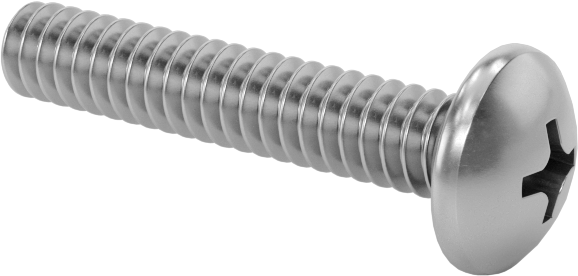 Titreşime Dayanıklı Sızdırmaz Yuvarlak Başlı Vidalar, 6-32 Diş Boyutu, 3/4" Uzunluk