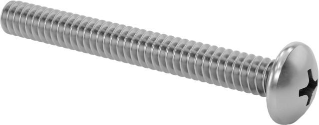 Titreşime Dayanıklı Sızdırmaz Yuvarlak Başlı Vidalar, 6-32 Diş Boyutu, 1-1/4" Uzunluk