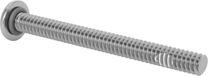 Titreşime Dayanıklı Sızdırmaz Yuvarlak Başlı Vidalar, 6-32 Diş Boyutu, 1-1/2" Uzunluk
