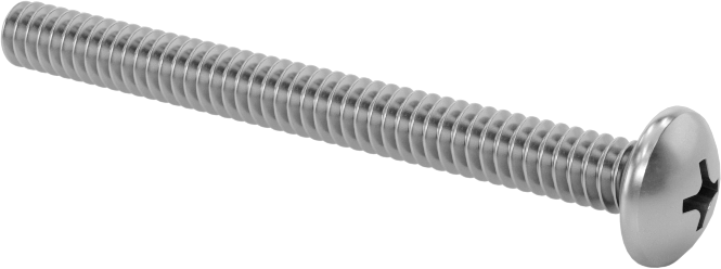 Titreşime Dayanıklı Sızdırmaz Yuvarlak Başlı Vidalar, 6-32 Diş Boyutu, 1-1/2" Uzunluk