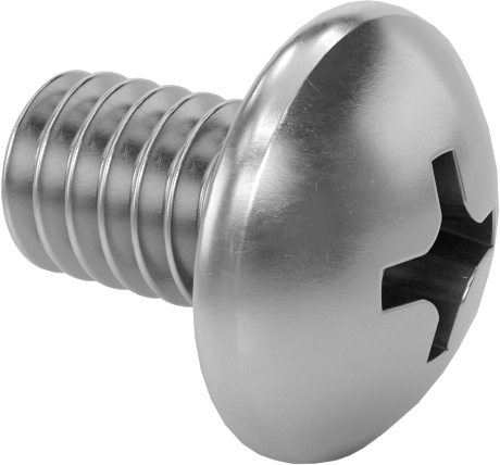 Titreşime Dayanıklı Sızdırmaz Yuvarlak Başlı Vidalar, 8-32 Diş Boyutu, 1/4" Uzunluk