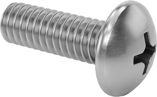 Titreşime Dayanıklı Sızdırmaz Yuvarlak Başlı Vidalar, 8-32 Diş Boyutu, 1/2" Uzunluk