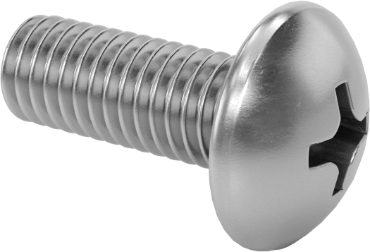 Titreşime Dayanıklı Sızdırmaz Yuvarlak Başlı Vidalar, 10-32 Diş Boyutu, 1/2" Uzunluk