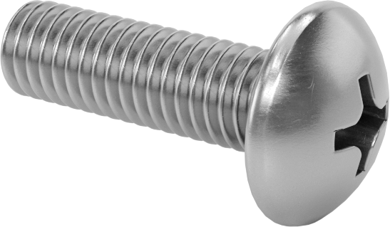 Titreşime Dayanıklı Sızdırmaz Yuvarlak Başlı Vidalar, 10-32 Diş Boyutu, 5/8" Uzunluk