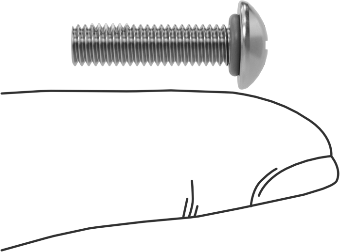 Titreşime Dayanıklı Sızdırmaz Yuvarlak Başlı Vidalar, 10-32 Diş Boyutu, 3/4" Uzunluk