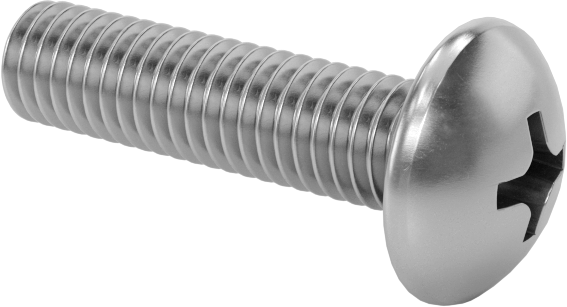 Titreşime Dayanıklı Sızdırmaz Yuvarlak Başlı Vidalar, 10-32 Diş Boyutu, 3/4" Uzunluk