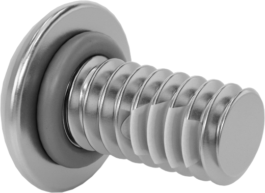 Titreşime Dayanıklı Sızdırmaz Yuvarlak Başlı Vidalar, 1/4"-20 Diş Boyutu, 1/2" Uzunluk