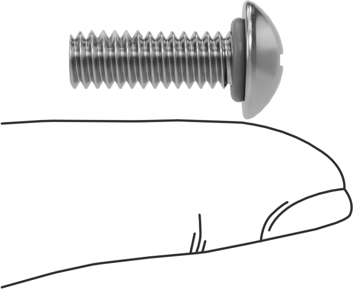 Titreşime Dayanıklı Sızdırmaz Yuvarlak Başlı Vidalar, 1/4"-20 Diş Boyutu, 3/4" Uzunluk