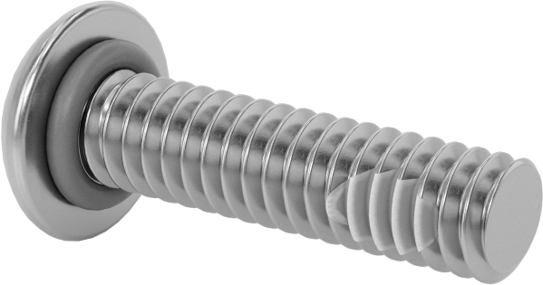 Titreşime Dayanıklı Sızdırmaz Yuvarlak Başlı Vidalar, 1/4"-20 Diş Boyutu, 1" Uzunluk