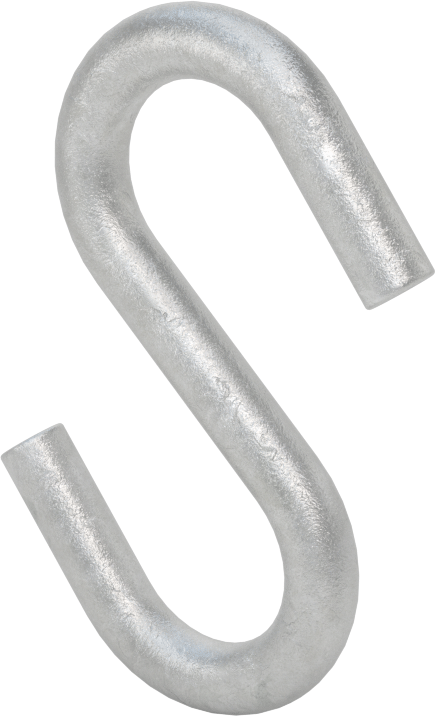 Kaldırma Amaçlı Olmayan Açık Uçlu S-Kanca, Galvanizli Çelik, 100 lbs. Kapasite, 9/16" Kanca Açıklığı Genişliği