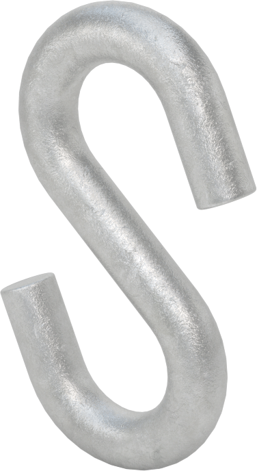 Kaldırma Amaçlı Olmayan Açık Uçlu S-Kanca, Galvanizli Çelik, 200 lbs. Kapasite