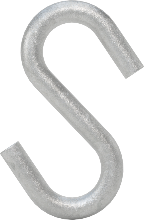 Kaldırma Amaçlı Olmayan Açık Uçlu S-Kanca, Galvanizli Çelik, 100 lbs. Kapasite, 7/16" Kanca Açıklığı Genişliği