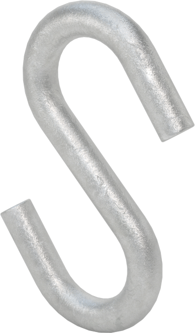 Kaldırma Amaçlı Olmayan Açık Uçlu S-Kanca, Galvanizli Çelik, 100 lbs. Kapasite, 7/16" Kanca Açıklığı Genişliği