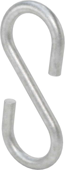 Kaldırma Amaçlı Olmayan Açık Uçlu S-Kanca, Galvanizli Çelik, 40 lbs. Kapasite