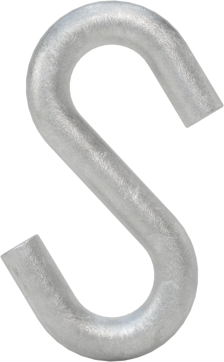 Kaldırma Amaçlı Olmayan Açık Uçlu S-Kanca, Galvanizli Çelik, 100 lbs. Kapasite, 1/4" Kanca Açıklığı Genişliği