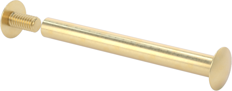 Pirinç Düşük Profilli Bağlama Silindiri ve Vida, 8-32 Diş Boyutu, 2“-2-1/4” Malzeme Kalınlığı için
