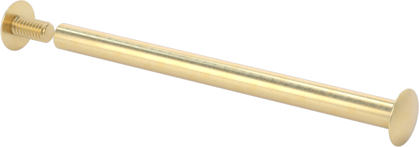 Pirinç Düşük Profilli Bağlama Silindiri ve Vida, 8-32 Diş Boyutu, 3“-3-1/4” malzeme kalınlığı için