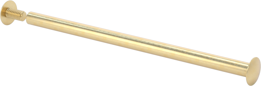 Pirinç Düşük Profilli Bağlama Silindiri ve Vida, 8-32 Diş Boyutu, 4“-4-1/4” Malzeme Kalınlığı için