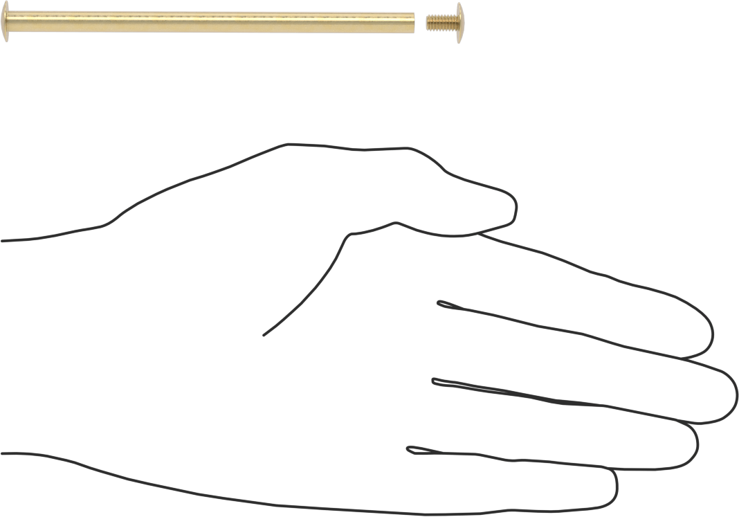 Pirinç Düşük Profilli Bağlama Silindiri ve Vida, 8-32 Diş Boyutu, 4“-4-1/4” Malzeme Kalınlığı için