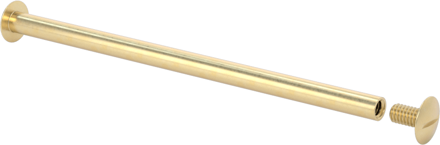 Pirinç Düşük Profilli Bağlama Silindiri ve Vida, 8-32 Diş Boyutu, 4“-4-1/4” Malzeme Kalınlığı için