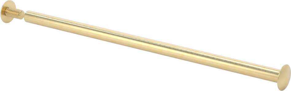 Pirinç Düşük Profilli Bağlama Silindiri ve Vida, 8-32 Diş Boyutu, 5“-5-1/4” Malzeme Kalınlığı için