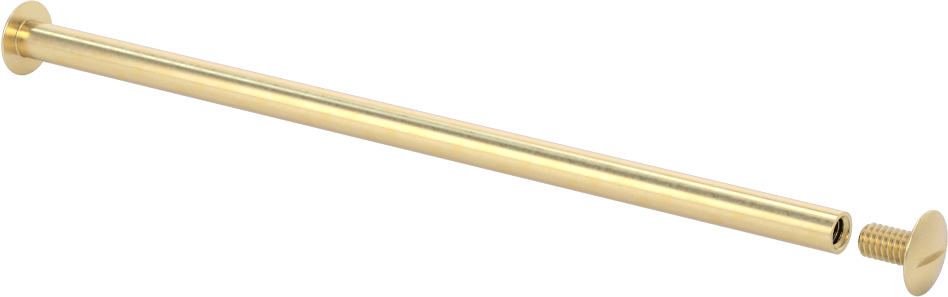 Pirinç Düşük Profilli Bağlama Silindiri ve Vida, 8-32 Diş Boyutu, 5“-5-1/4” Malzeme Kalınlığı için