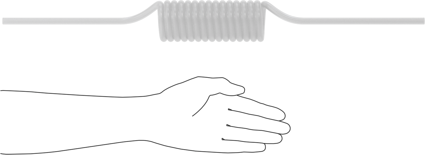 Kendiliğinden Geri Çekilen FEP Yarı Şeffaf Boru, Kimyasallar için, 1/4" ID, 3/8" OD, 2 Ayak Uzunluk