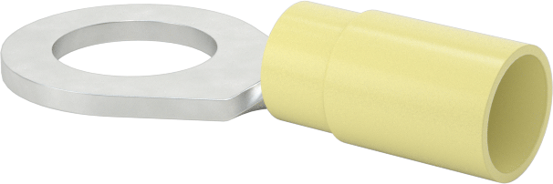 Kalay Kaplı Bakır Halka Terminalleri, Naylon Yalıtım, 16-12 AWG ve 3/8" Vida Boyutu için