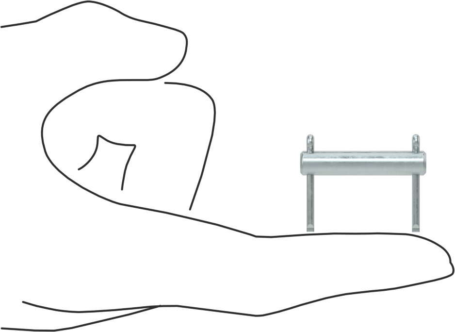 Başsız Çatal Pim, 1/4" Çap, 1" Kullanılabilir Uzunluk