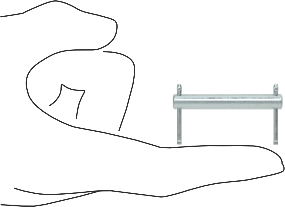 Başsız Çatal Pim, 1/4" Çap, 1-1/2" Kullanılabilir Uzunluk