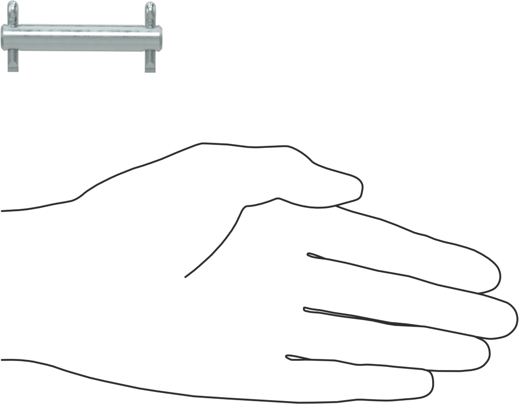 Başsız Çatal Pim, 3/8" Çap, 1-3/4" Kullanılabilir Uzunluk