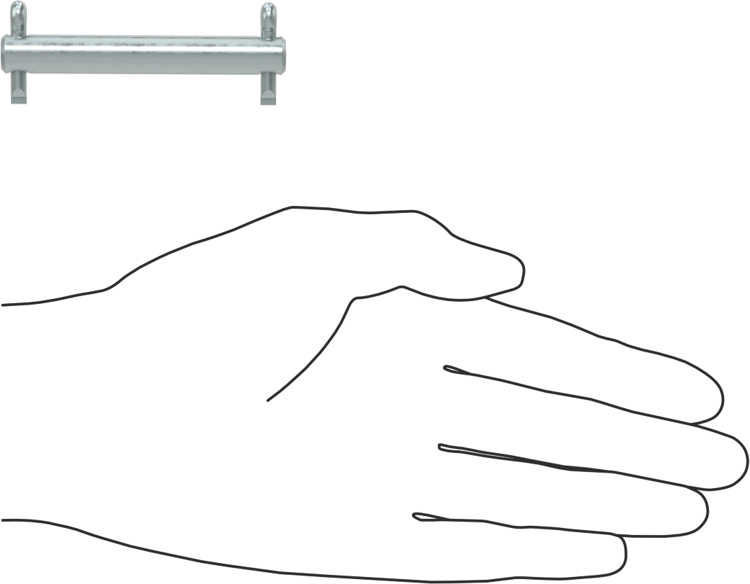 Başsız Çatal Pim, 3/8" Çap, 2-1/4" Kullanılabilir Uzunluk