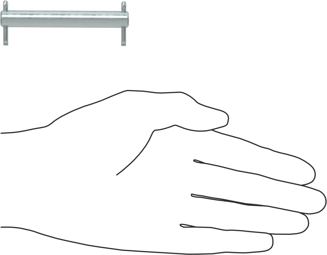Başsız Çatal Pim, 3/8" Çap, 2-1/2" Kullanılabilir Uzunluk