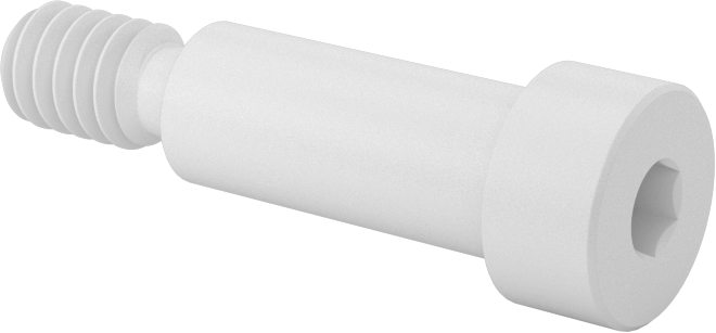 Naylon Omuzlu Vidalar, 5/16" Omuz Çapı, 3/4" Omuz Uzunluğu, 1/4"-20 Diş