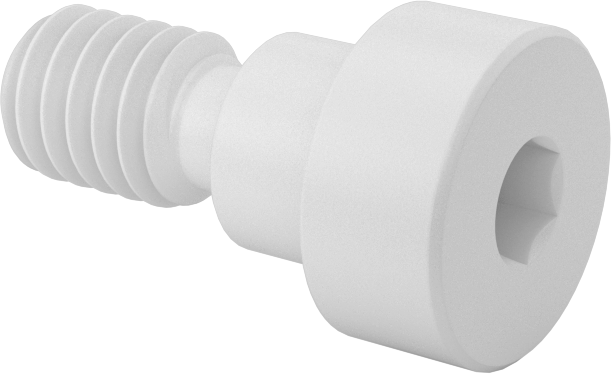 Naylon Omuzlu Vidalar, 3/8" Omuz Çapı, 1/4" Omuz Uzunluğu, 5/16"-18 Diş