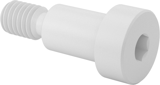 Naylon Omuzlu Vidalar, 1/2" Omuz Çapı, 3/4" Omuz Uzunluğu, 3/8"-16 Diş