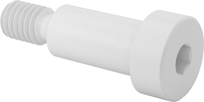 Naylon Omuzlu Vidalar, 1/2" Omuz Çapı, 1" Omuz Uzunluğu, 3/8"-16 Diş