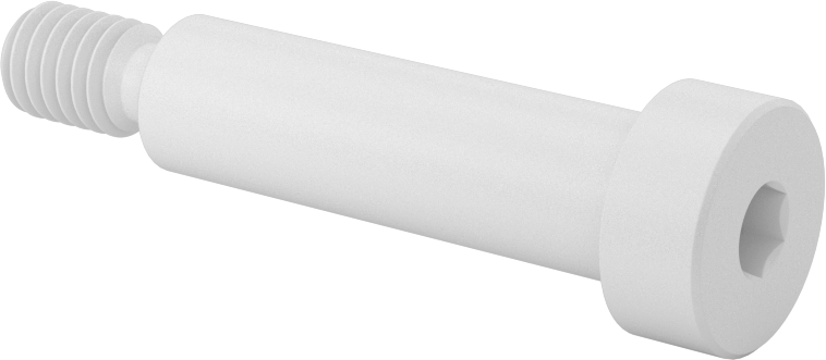 Naylon Omuzlu Vidalar, 1/2" Omuz Çapı, 1-3/4" Omuz Uzunluğu, 3/8"-16 Diş