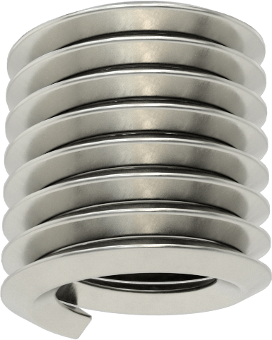 Helisel Ek Parça, Nitronic 60 Paslanmaz Çelik, M6 x 1 mm Diş Boyutu, 9 mm Uzunluk