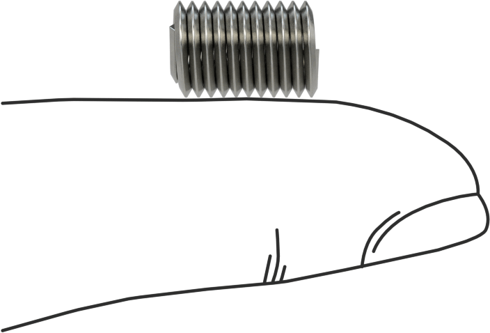 Helisel Ek Parça, Nitronic 60 Paslanmaz Çelik, M6 x 1 mm Diş Boyutu, 12 mm Uzunluk