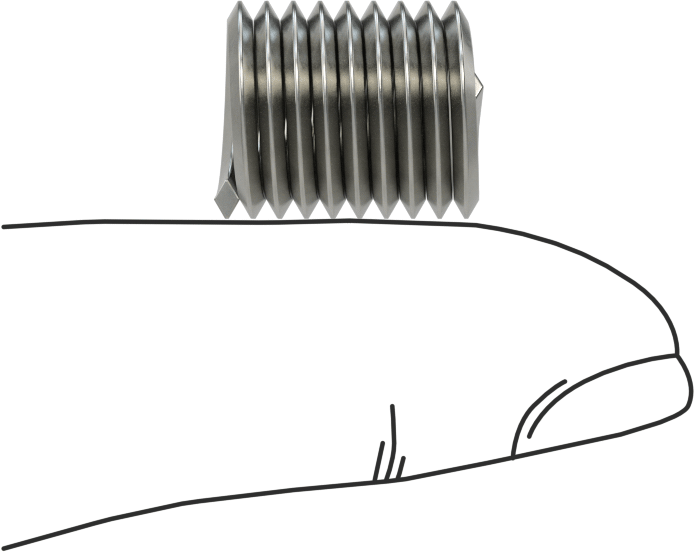 Helisel Ek Parça, Parçacık İçermeyen Ortamlar için, Paslanmaz Çelik, M10 x 1.5mm
