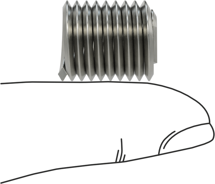 Helisel Ek Parça, Parçacık İçermeyen Ortamlar için, Paslanmaz Çelik, M12 x 1.75mm