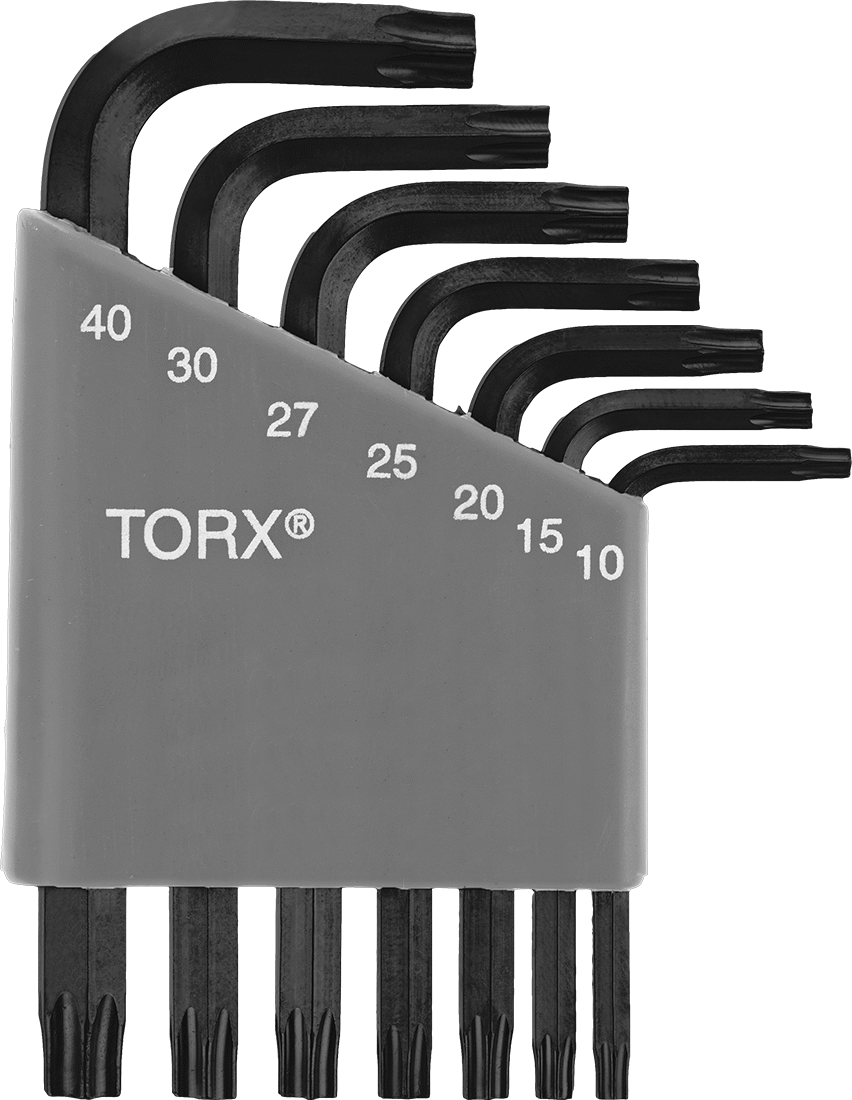 Alaşımlı Çelik Torx L-Anahtar Seti, Siyah Oksit, 7 Parça, 4-1/2“ ila 7-1/8” Toplam Uzunluk