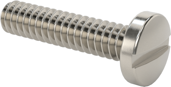 316 Paslanmaz Çelik Silindir Başlı Oluklu Vidalar, 4-40 Diş, 1/2" Uzunluk
