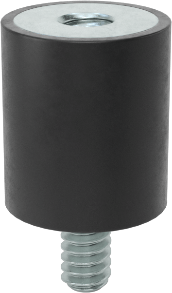 Neopren Titreşim Sönümleyici Sandviç Montaj, 6-32 Çinko Kaplı Çelik Saplama ve Çelik Ek Parça, 4 lb. Kapasite, 1/2" Yükseklik