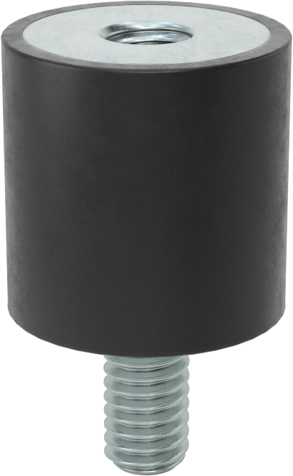 Neopren Titreşim Sönümleyici Sandviç Montaj, 5/16"-18 Çinko Kaplı Çelik Saplama ve Çelik Ek Parçalı, 55 lb. Kapasite